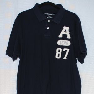 Mens AEROPOSTALE A87 Graphic Piqué Polo Shirt